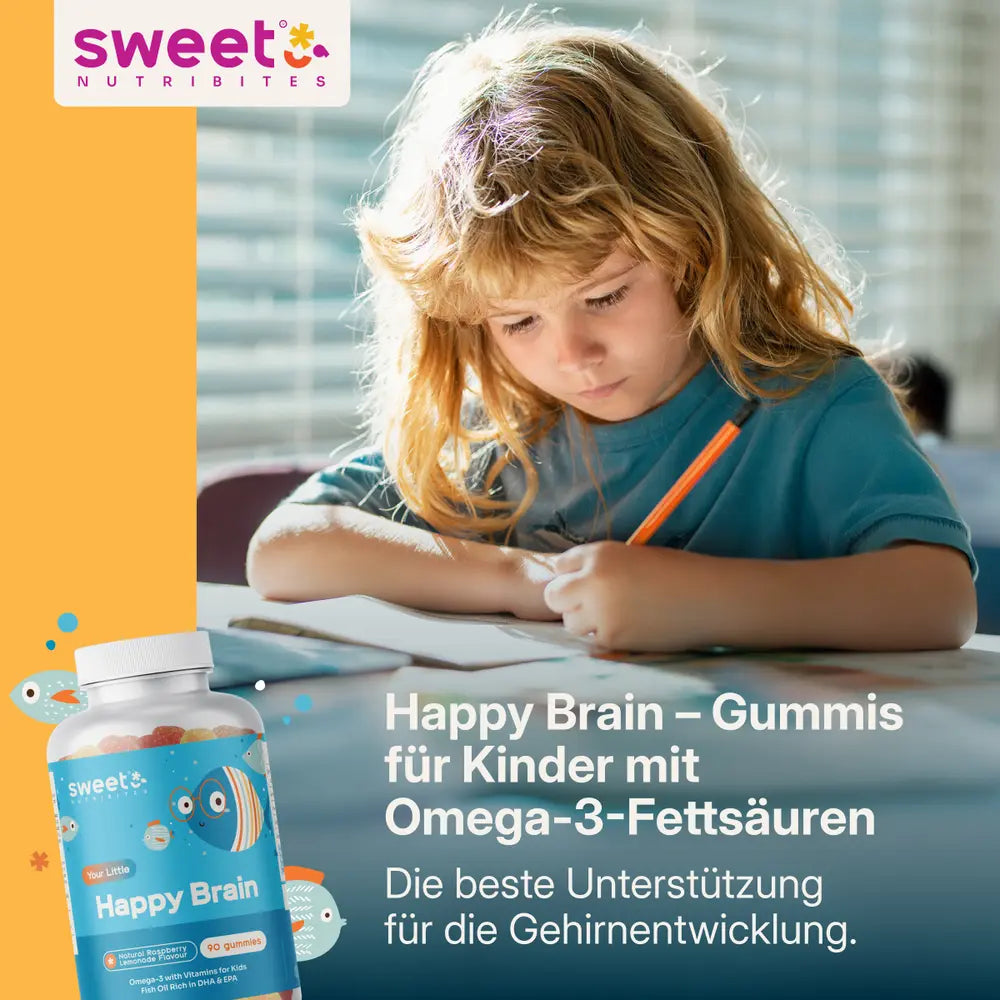 Sweet Nutribites Happy Brain · Gummis für Kinder mit Omega-3 · 90 Gummibonbons – Bild 2