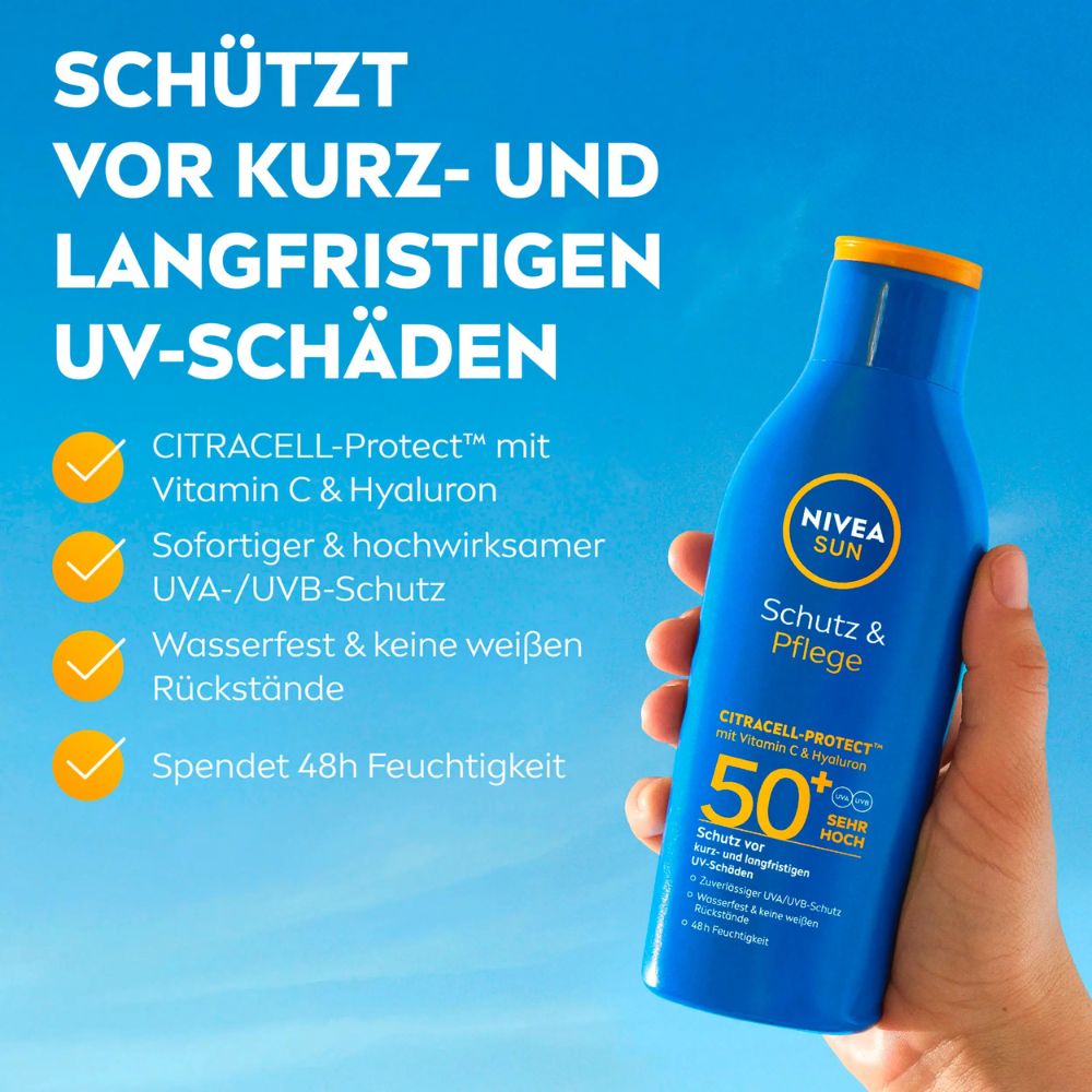 NIVEA SUN Schutz & Pflege Family Set · Sonnenmilch LSF 50 200 ml + Kids 50 ml · AKTION – Bild 2