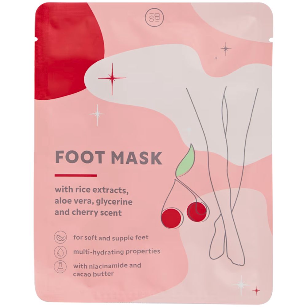 Skin Bliss Fußmaske mit Kirsche oder Pfirsich Duft · 1 Paar