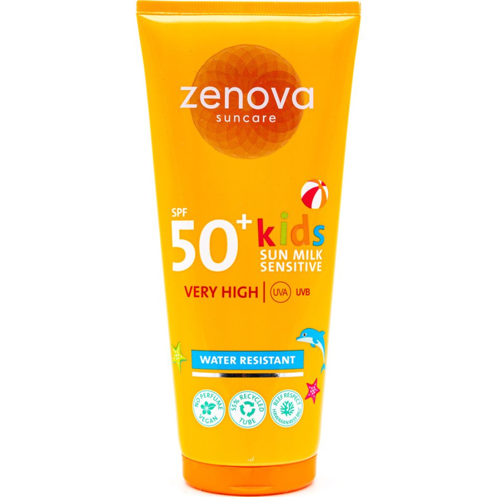 Zenova Sonnenmilch Kinder sensitiv SPF50+ · extra wasserfest · 200 ml