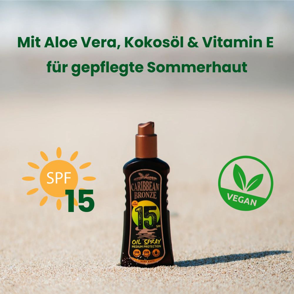 Caribbean Bronze Sonnenschutzöl Spray LSF 15 · 200 ml – Bild 3