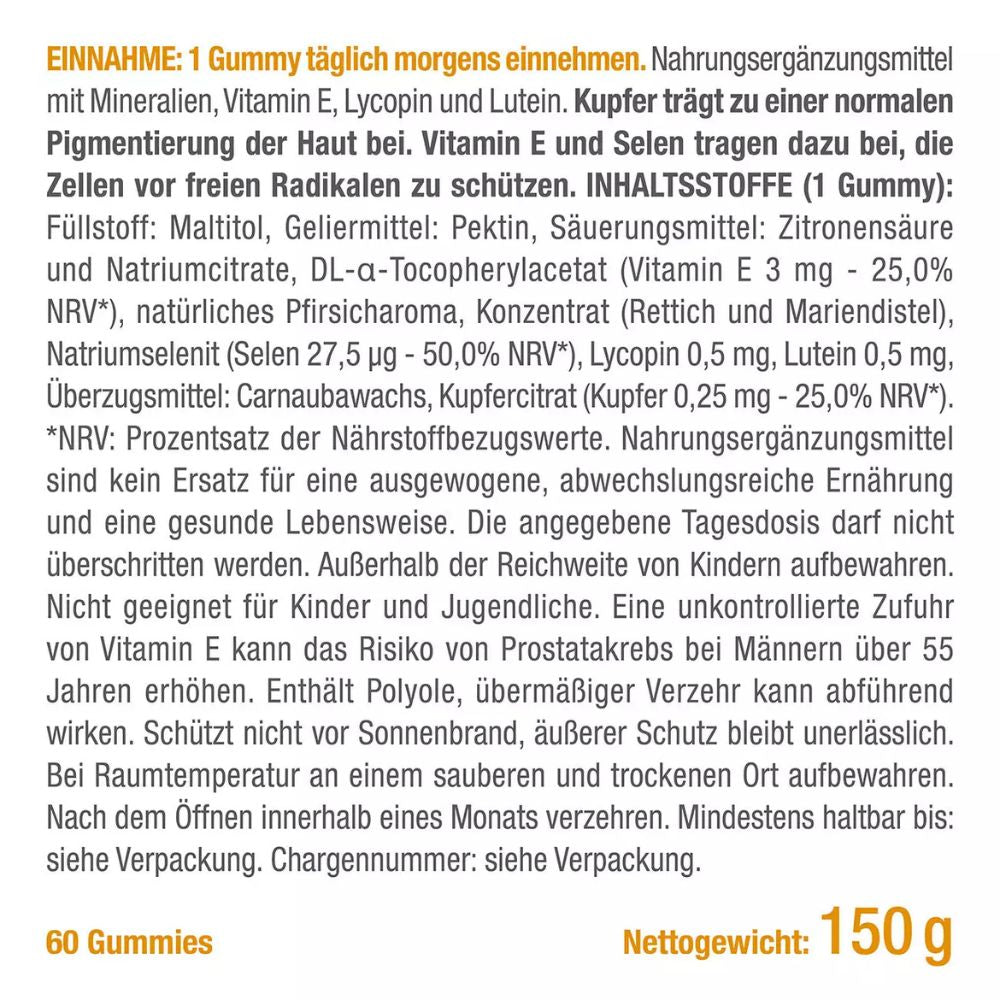 Nutrimea Sun & Skin für schöne Bräune & Hautschutz · 60 Gummies – Bild 2