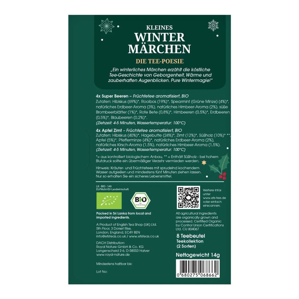English Tea Shop Tee Geschenk "Kleines Winter Märchen" Tee-Poesie · 8 Teebeutel – Bild 2