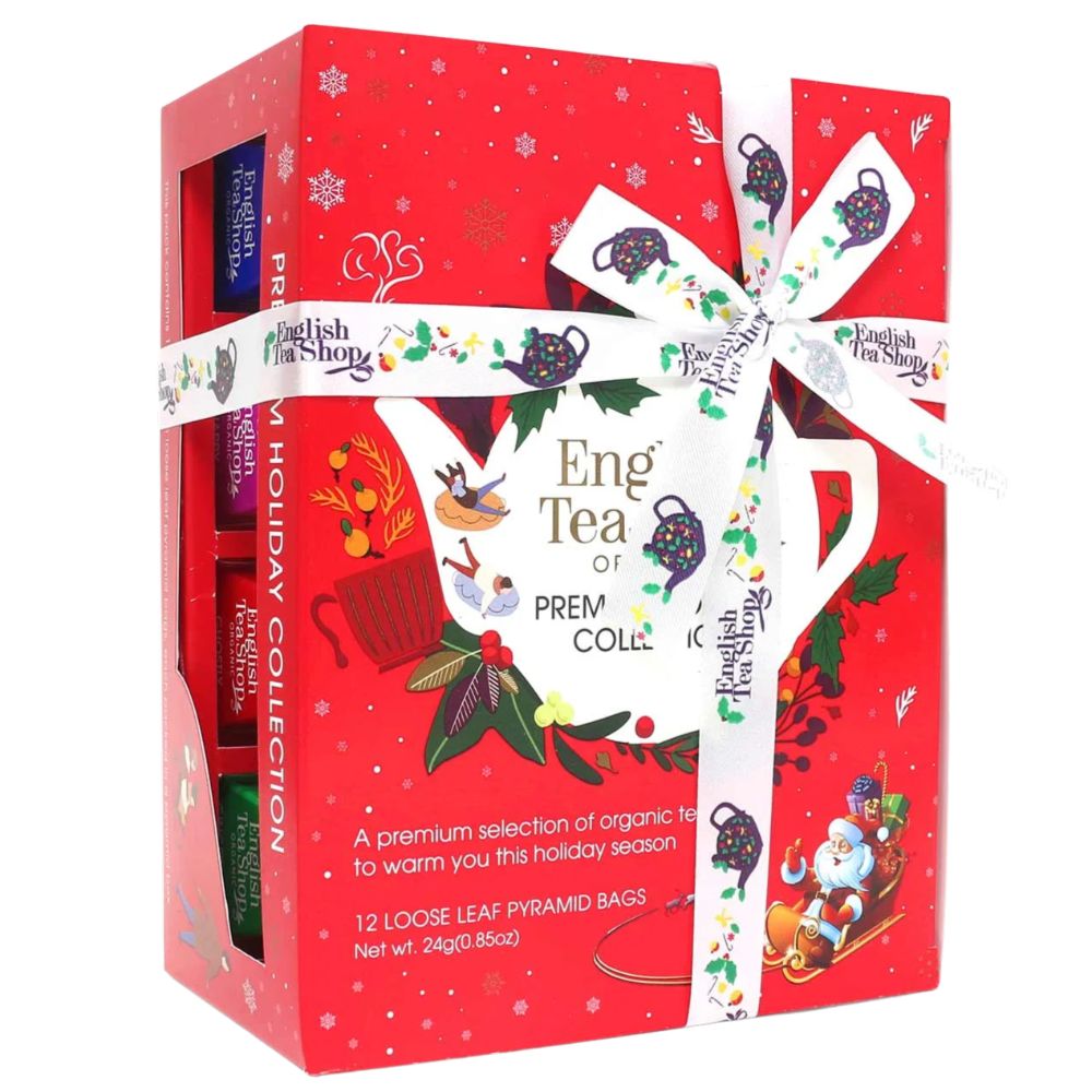 English Tea Shop Tee Geschenk "Winter Kollektion" mit Schleife · Rot · 12 Pyramiden-Beutel