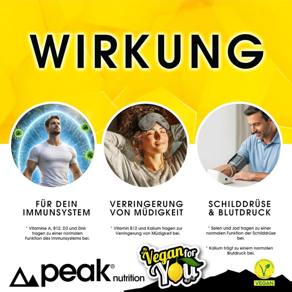 peak nutrition Vegan for You Multivitamin All-in-One für Erwachsene · 120 Kapseln – Bild 2