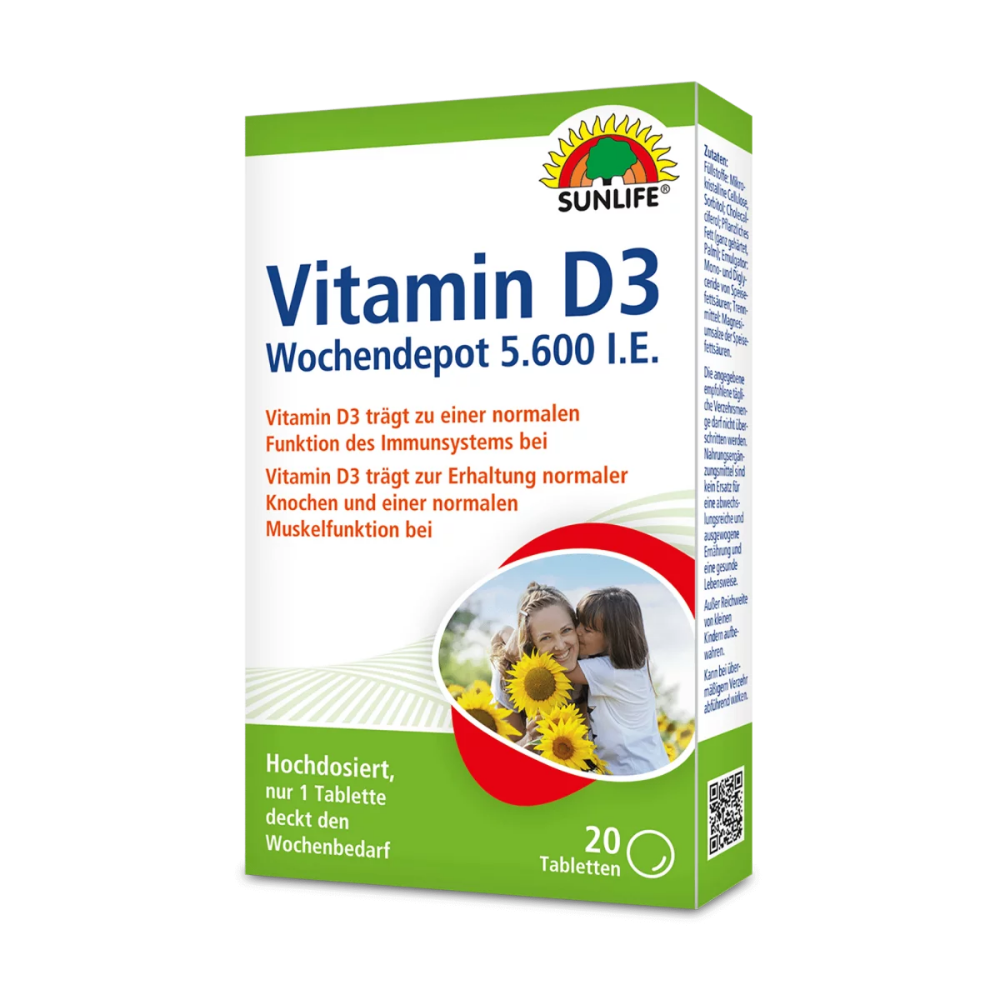 Sunlife Vitamin D3 Wochendepot · 20 Tabletten