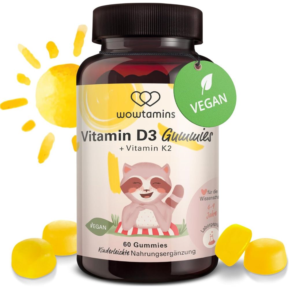WOWTAMINS Vitamin D3 + K2 Gummies · für Knochen & Immunsystem