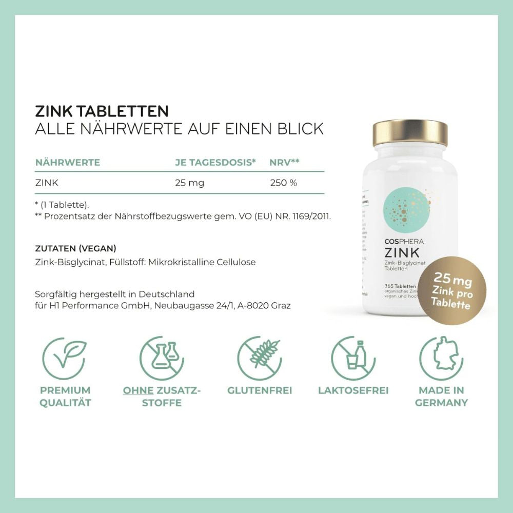 Cosphera Zink Tabletten · 365 Stück – Bild 3