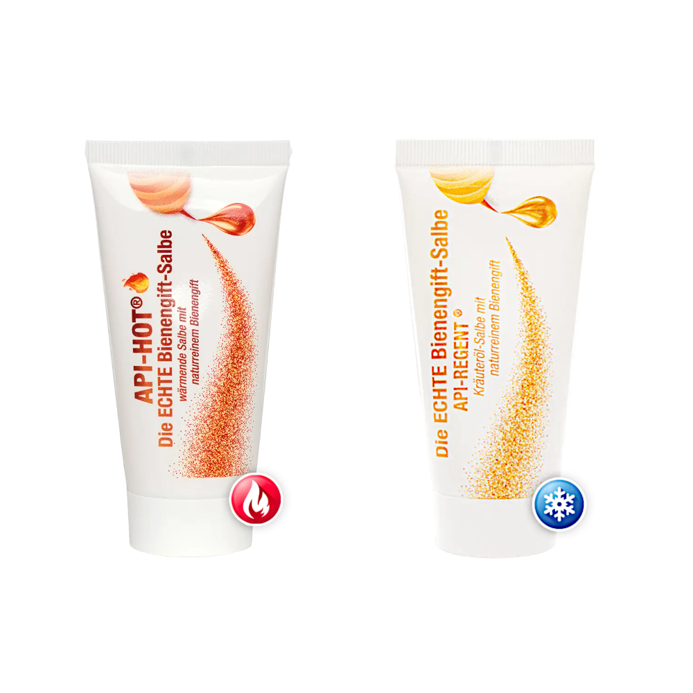 Schloßwald-Bienengut Die ECHTE Bienengift-Salbe API-HOT® + API-REGENT® (2x50ml) + Gratis Probe
