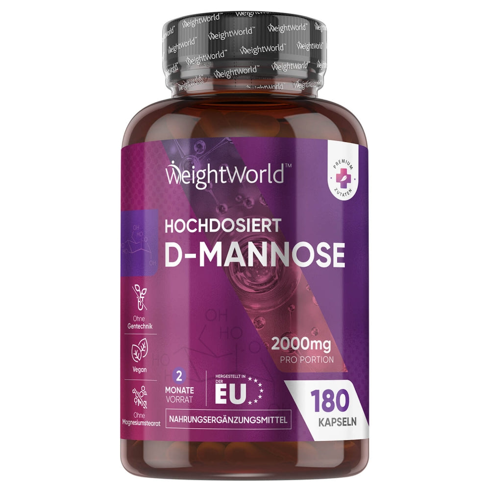 WeightWorld D-Mannose zur Unterstützung gegen Harnwegsinfektionen · 180 Kapseln