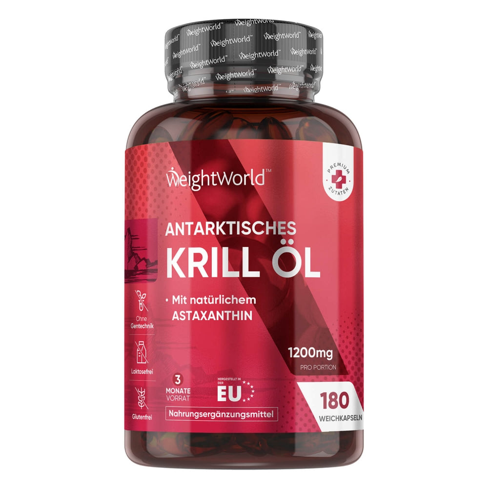 WeightWorld Antarktisches Krillöl für Augen, Gelenke und Haare · 180 Weichkapseln