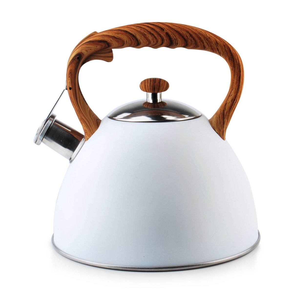 Moderne Teekanne I Cookini by MONDEX I Weiß & Stylischer Holzgriff 3 L