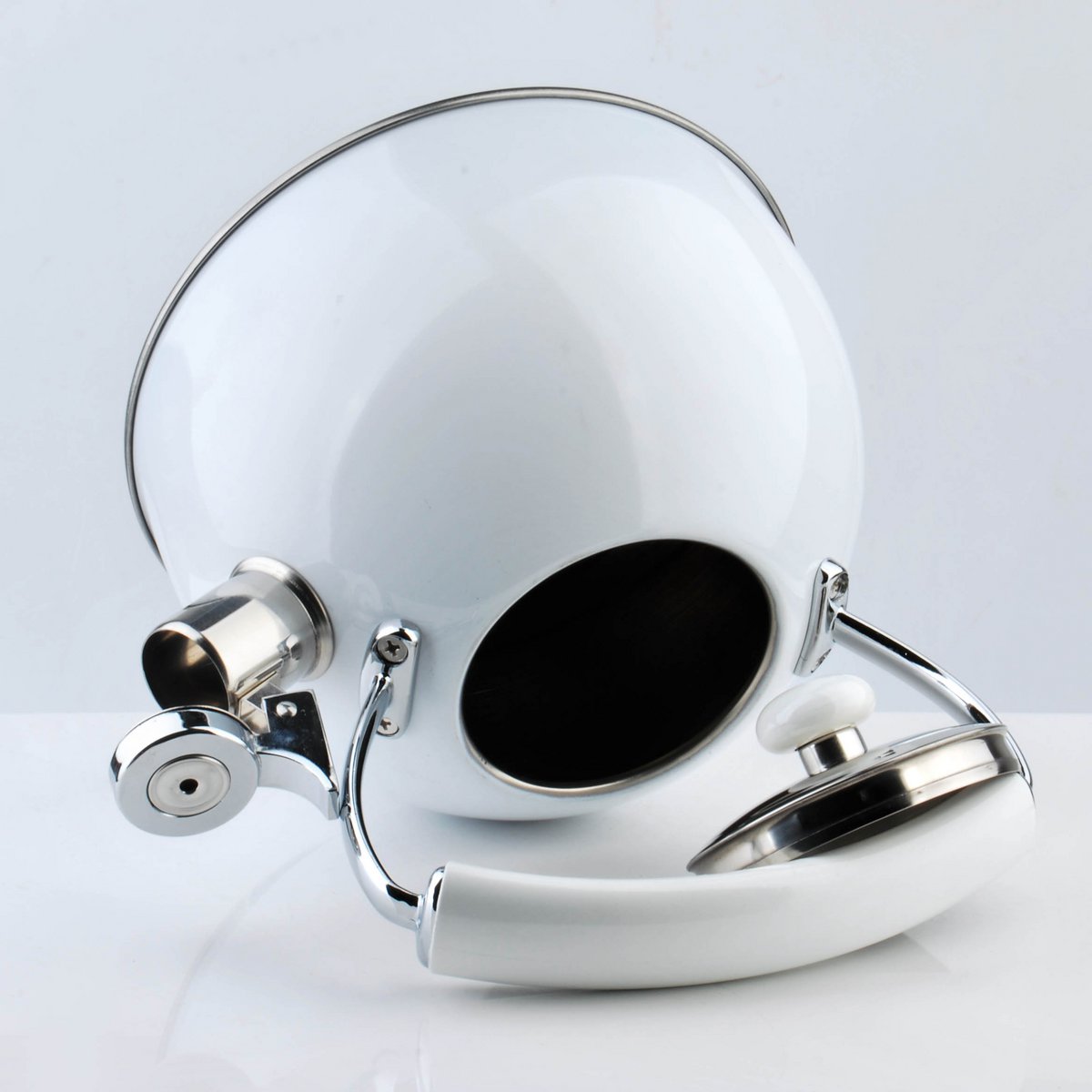 White Vintage Wasserkocher I Cookini by MONDEX I Weiße Griffe 2,5 L