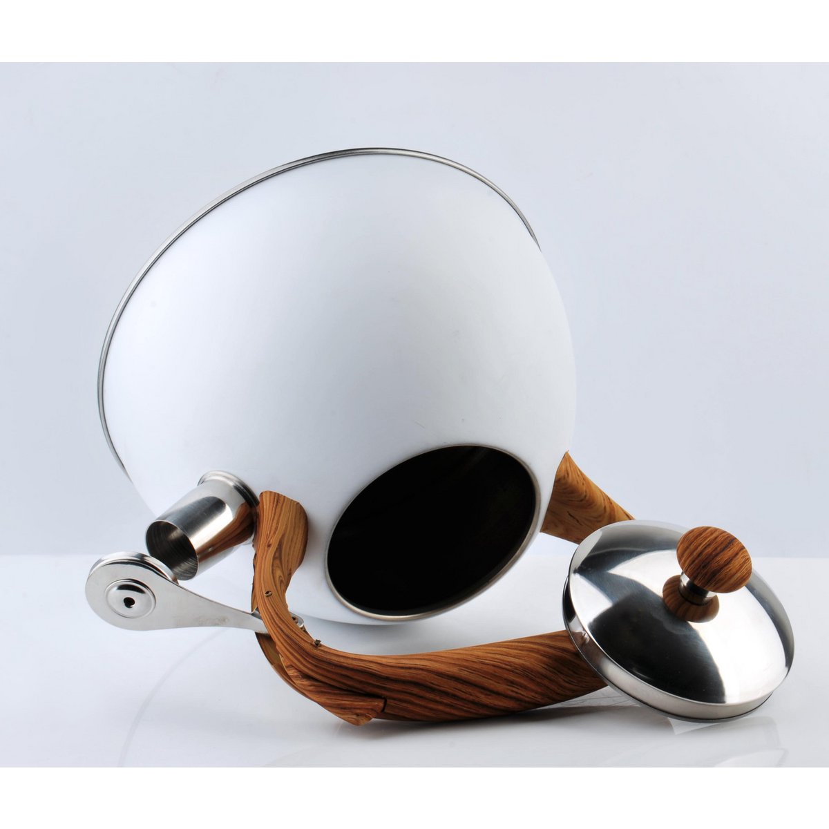 Moderne Teekanne I Cookini by MONDEX I Weiß & Stylischer Holzgriff 3 L