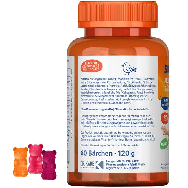 Sanostol Multi-Vitamin Bärchen mit 9 wichtigen Vitaminen, vegan und ohne Zucker – Bild 2