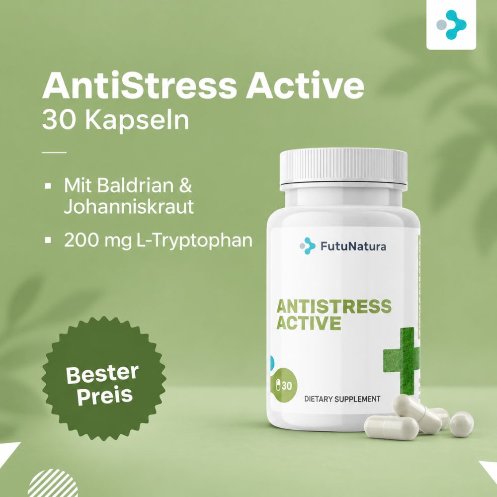FutuNatura | AntiStress Active - Psychisches Wohlbefinden und Stress - 30 Kapseln