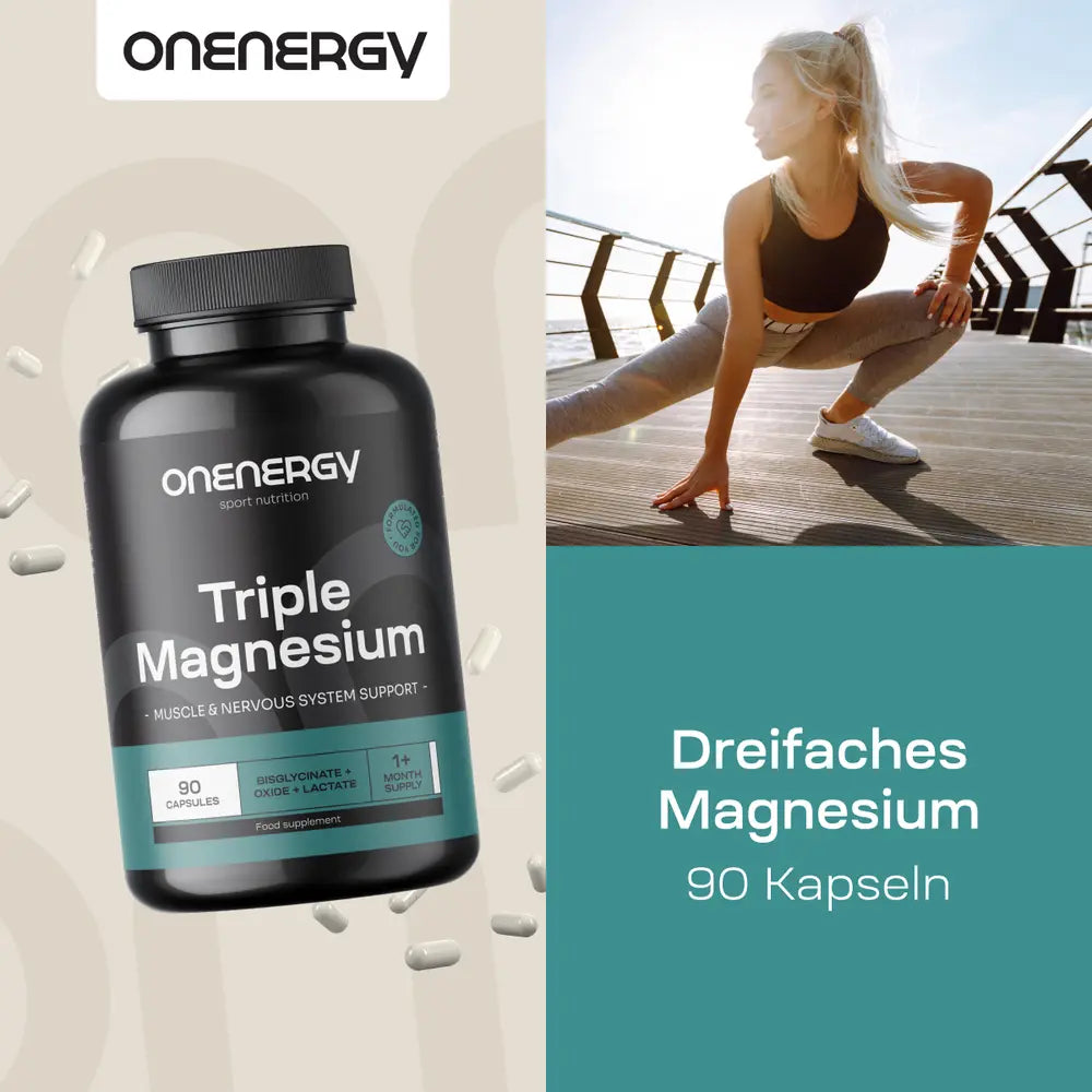 OnEnergy Dreifaches Magnesium mit Bisglycinat + Oxid + Laktat · 90 Kapseln – Bild 4