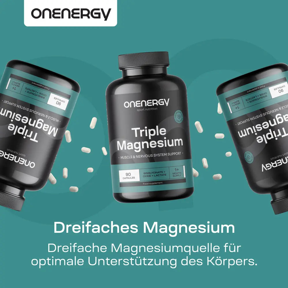 OnEnergy Dreifaches Magnesium mit Bisglycinat + Oxid + Laktat · 90 Kapseln – Bild 5