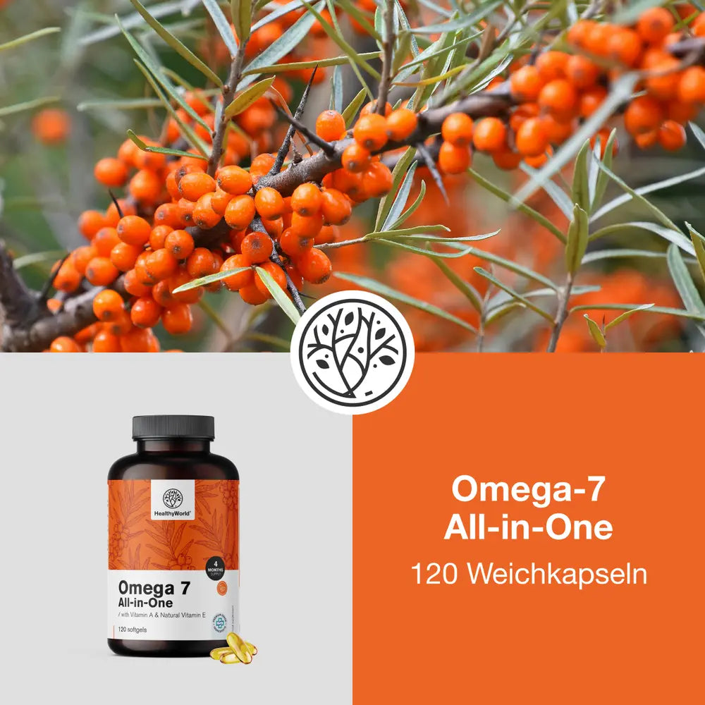 HealthyWorld Omega-7 All-in-One · 120 Weichkapseln – Bild 2