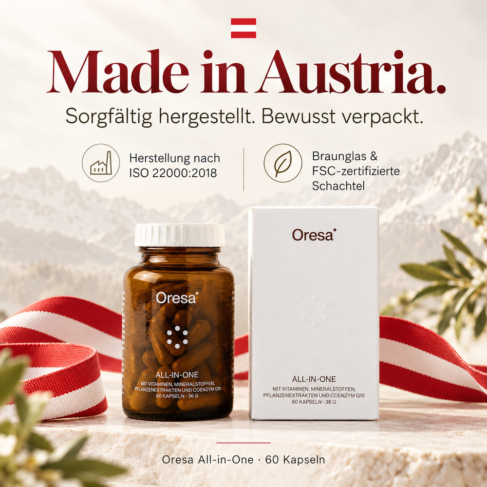 Oresa | All-in-One - Multivitamin- und Mineralstoffkomplex mit Coenzym Q10 - 60 Kapseln