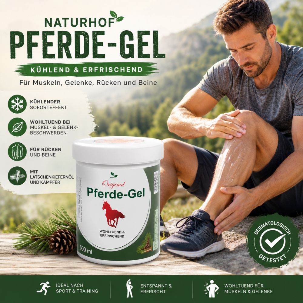 Naturhof Pferde-Gel für Muskeln, Gelenke, Rücken und Beine · 500ml – Bild 2