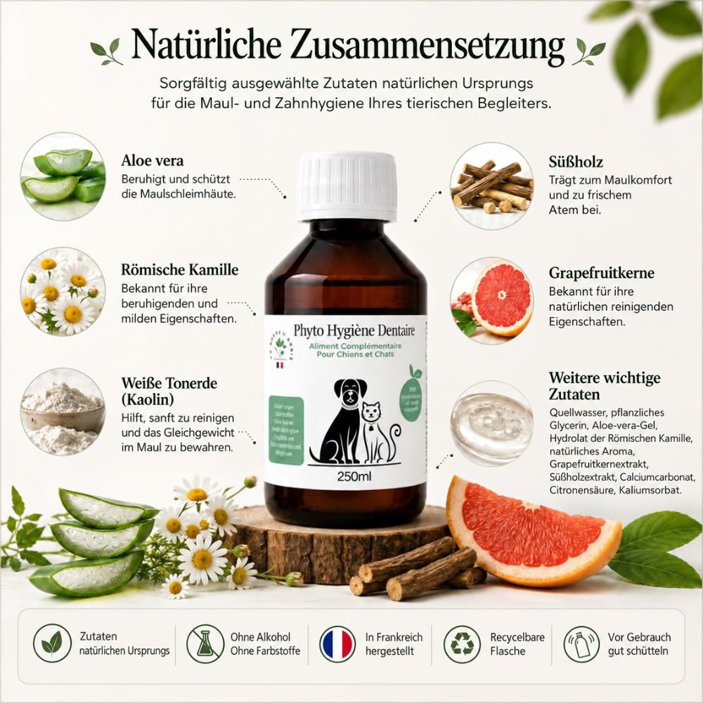 La Phyto d’Anaïs | Phyto Hygiène Dentaire – Maul- und Zahnhygiene für Hunde und Katzen - 250 ml