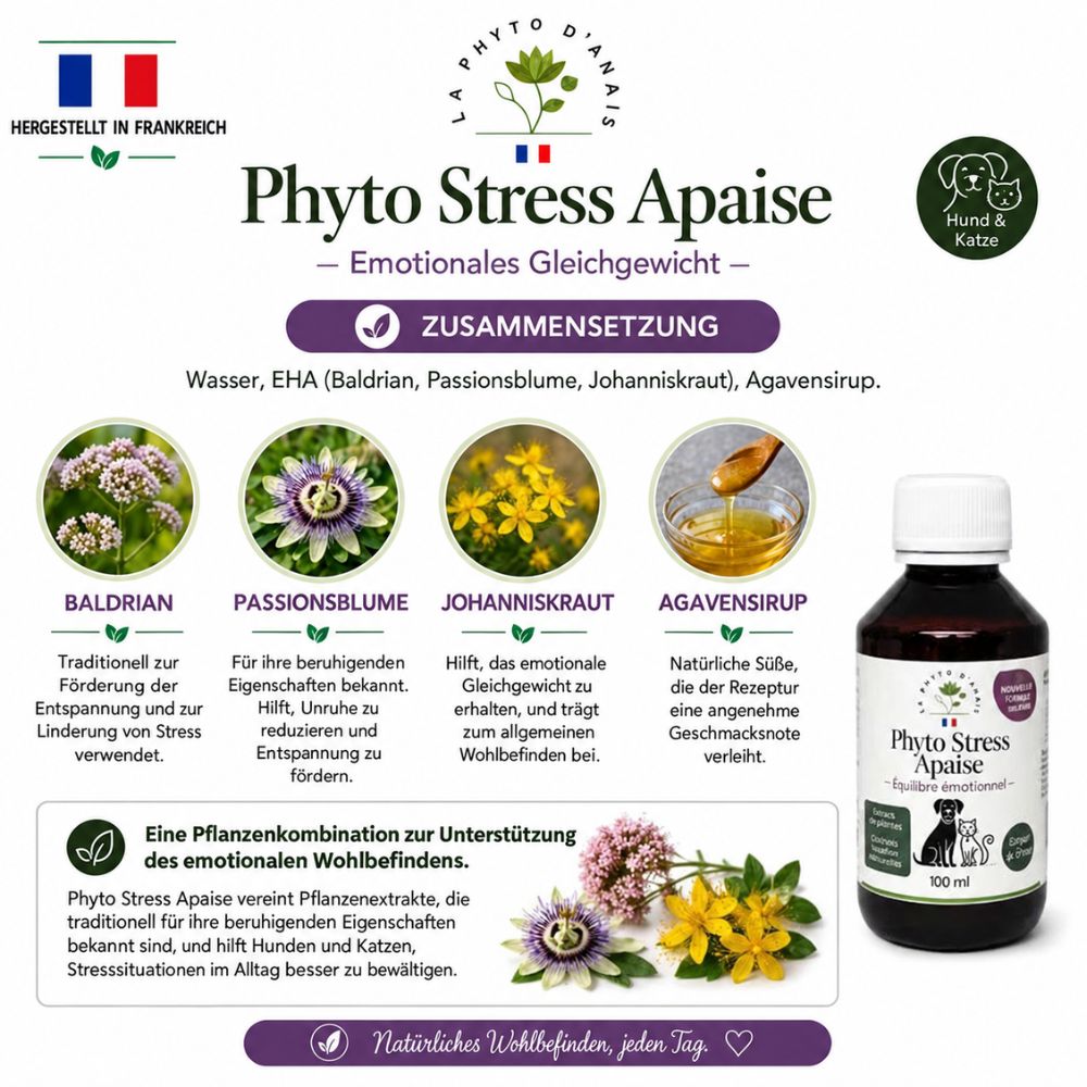 La Phyto d’Anaïs | Phyto Stress Apaise – Für Hunde und Katzen in Stresssituationen - 250 ml