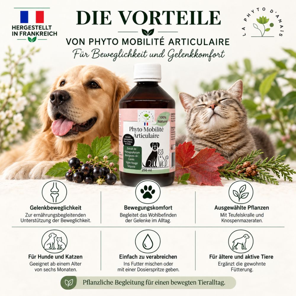 La Phyto d’Anaïs | Phyto Mobilité Articulaire – Gelenkbeweglichkeit für Hunde und Katzen - 250 ml