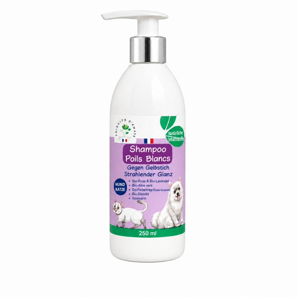 La Phyto d’Anaïs | Poils Blancs – Shampoo für weißes und helles Fell bei Hunden und Katzen – 250 ml