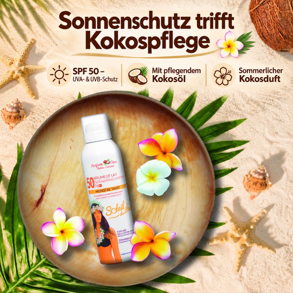 Soleil des Iles | Sonnenschutz-Milchspray mit Kokosduft - SPF50 – Bild 2