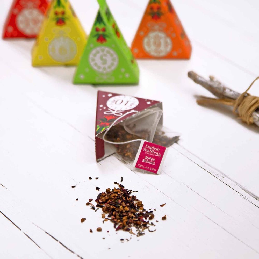 English Tea Shop | Tee Adventskalender „Mosaik weiß“ – BIO, 25 Pyramidenbeutel