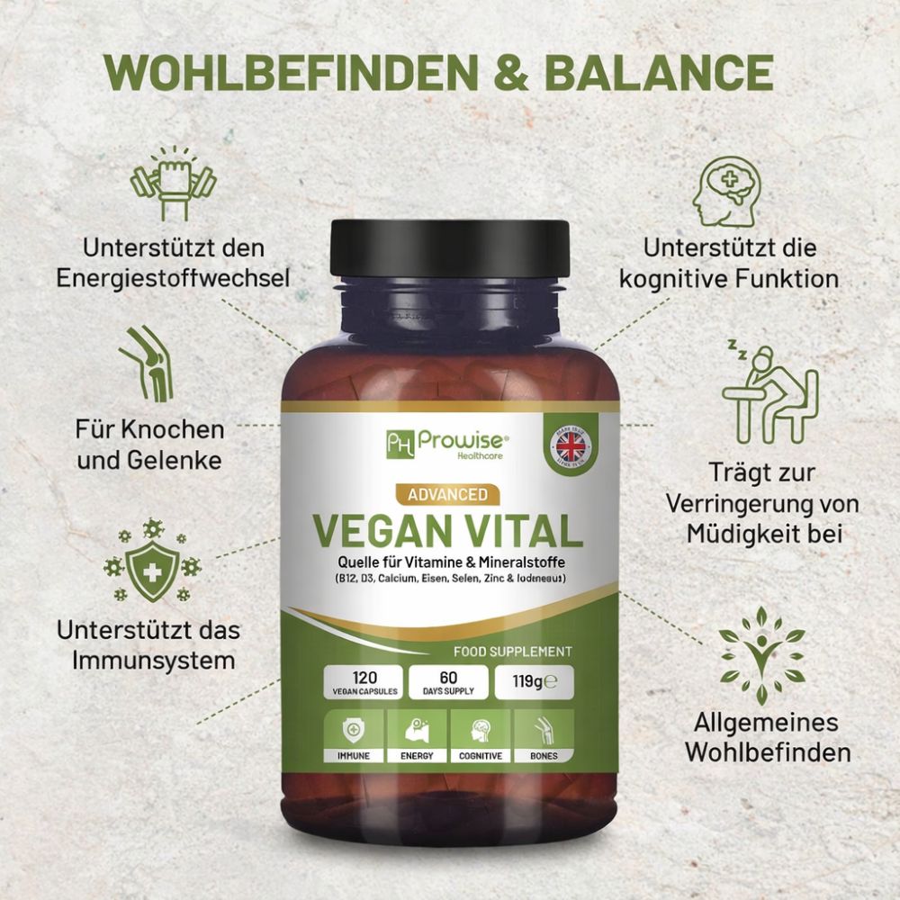 Prowise Healthcare Vegan Vital Multivitamine · 120 Kapseln – Bild 3