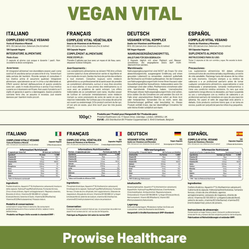 Prowise Healthcare Vegan Vital Multivitamine · 120 Kapseln – Bild 6