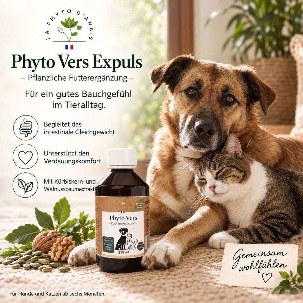 La Phyto d’Anaïs | Phyto Vers Expuls – Für das Darmwohlbefinden von Hunden und Katzen - 250 ml