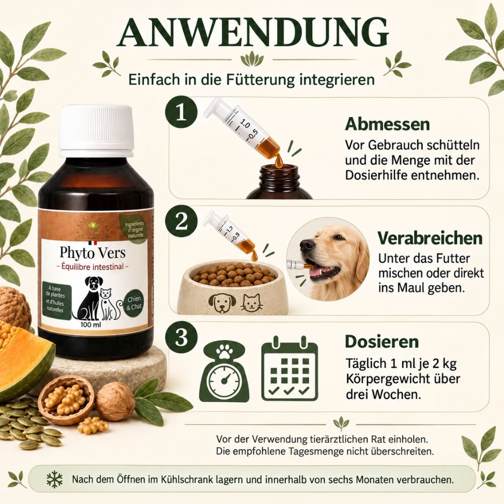 La Phyto d’Anaïs | Phyto Vers Expuls – Für das Darmwohlbefinden von Hunden und Katzen - 250 ml