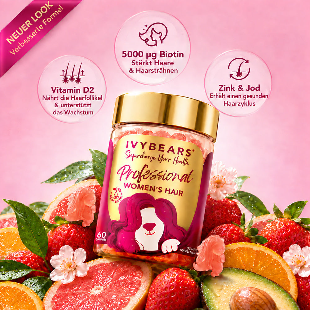 IvyBears | Womens Hair Professional für die tägliche Haarpflege von innen - 60 vegane Gummies